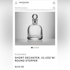 Waterford Crystal Decanter with Round Stopper - Clear